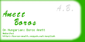 anett boros business card